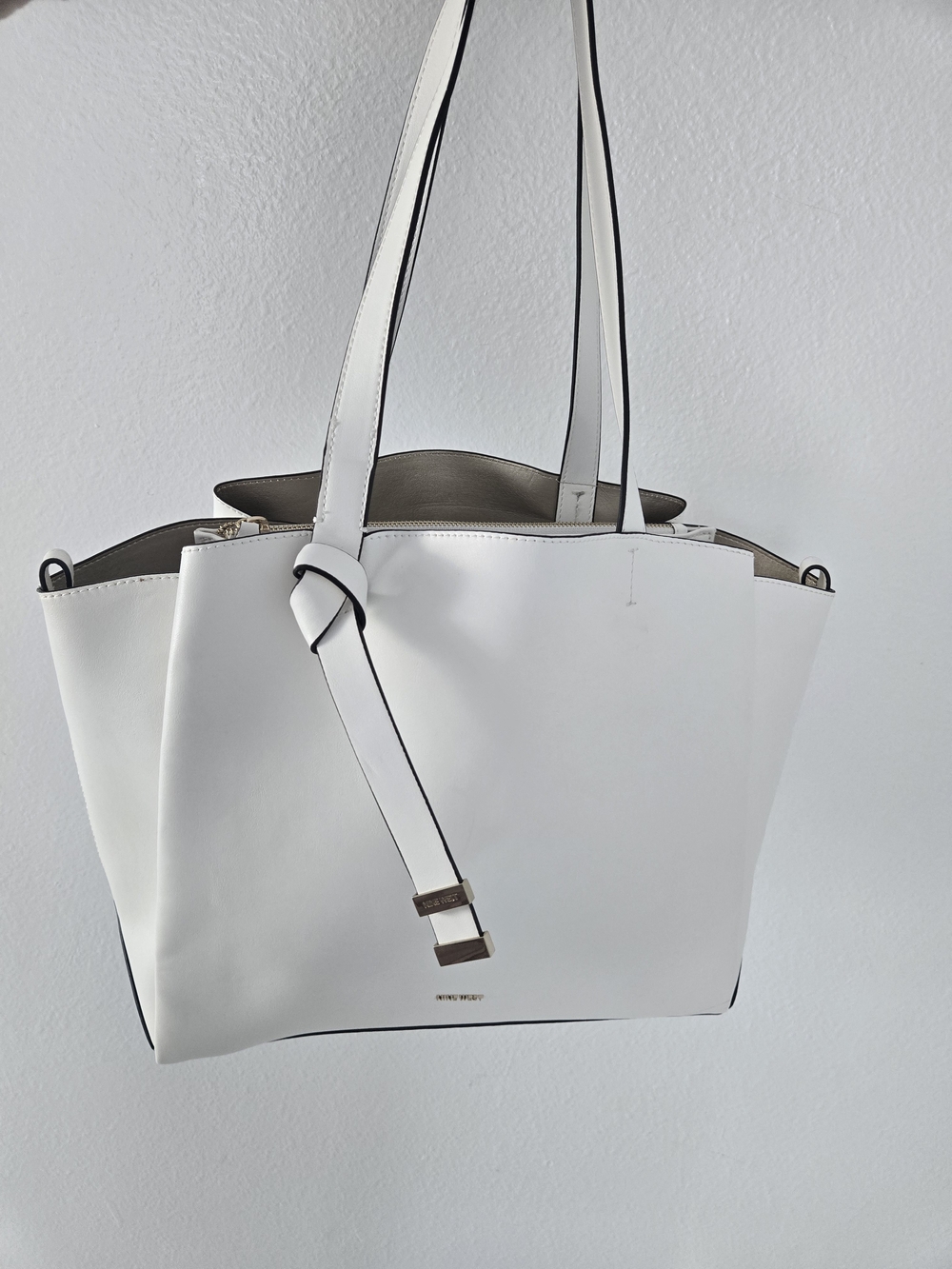Nine West Women's White Gaya Large Shoulder Bag